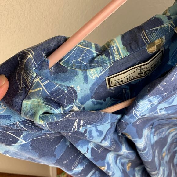 M.E. Sport Vintage Hawaiian Sail Boat Button Up Shirt Mens Sz XL - Picture 4 of 7